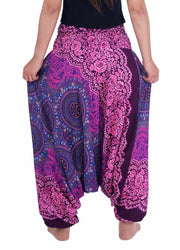 Harem Pants Mandala Print-Harem Jumpsuit-Lannaclothesdesign Shop-Lannaclothesdesign Shop