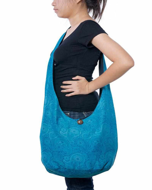 Turquoise Hippie Bag Boho Bag Ikat Purse Sling Bag Tote 