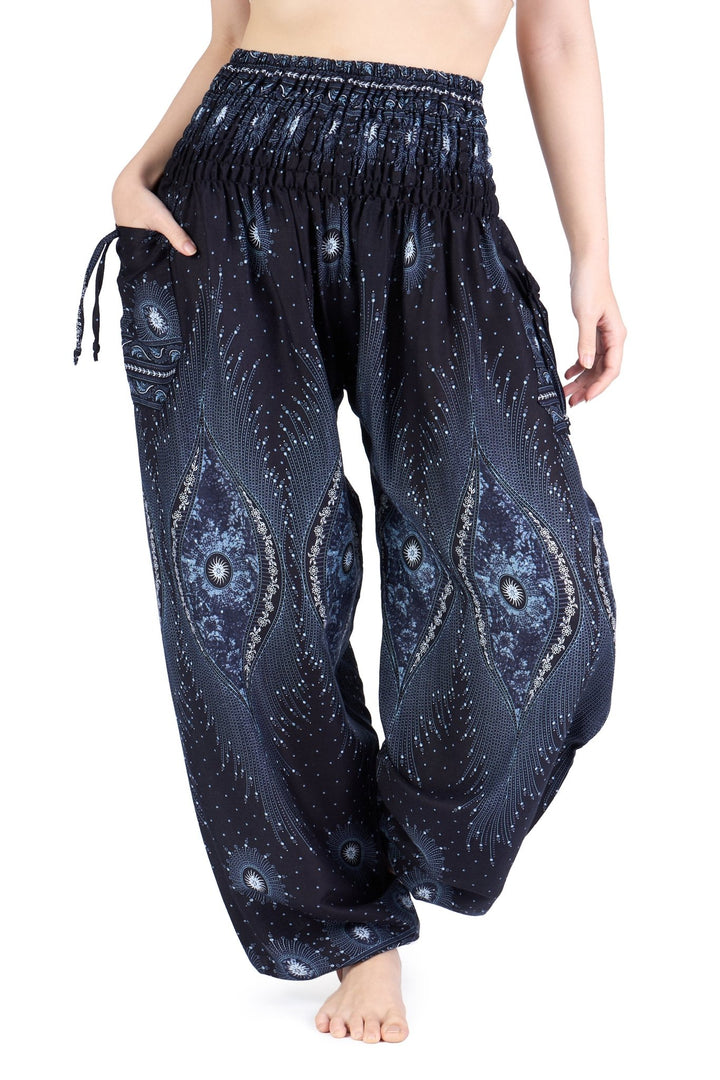 Bright Flower Eye Harem Pants - Lannaclothesdesign Shop