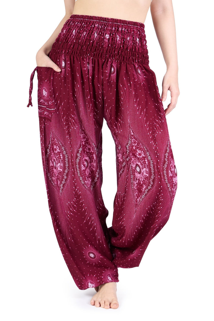 Bright Flower Eye Harem Pants - Lannaclothesdesign Shop