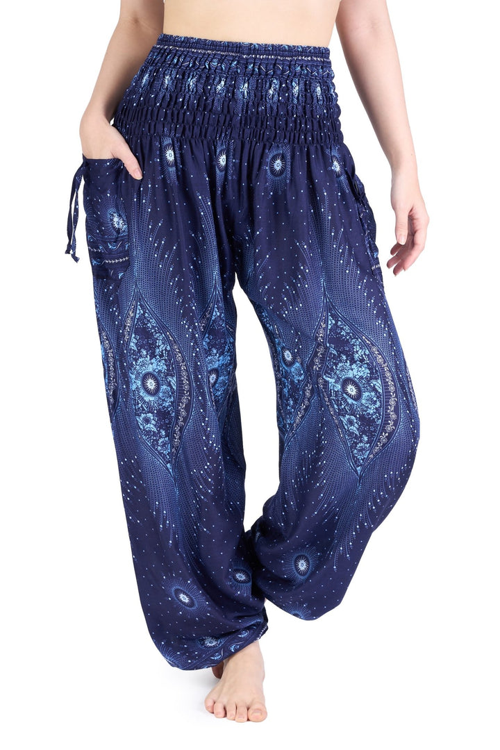 Bright Flower Eye Harem Pants - Lannaclothesdesign Shop