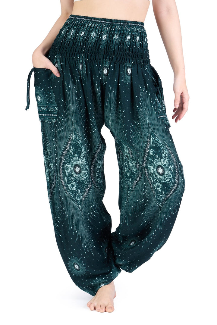 Bright Flower Eye Harem Pants - Lannaclothesdesign Shop