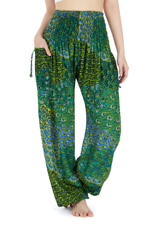 Colorful Peacock Harem Pants