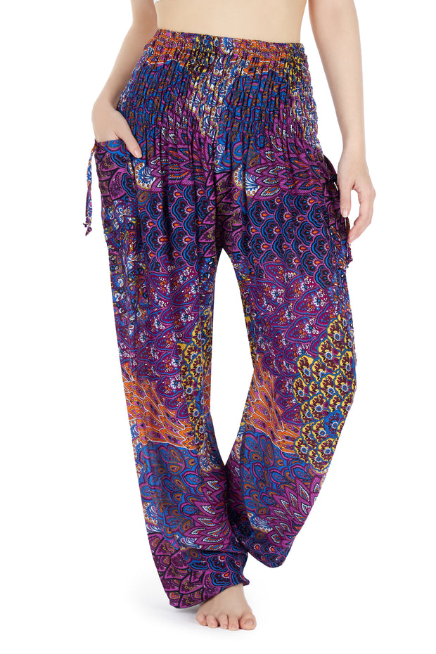 Colorful Peacock Harem Pants