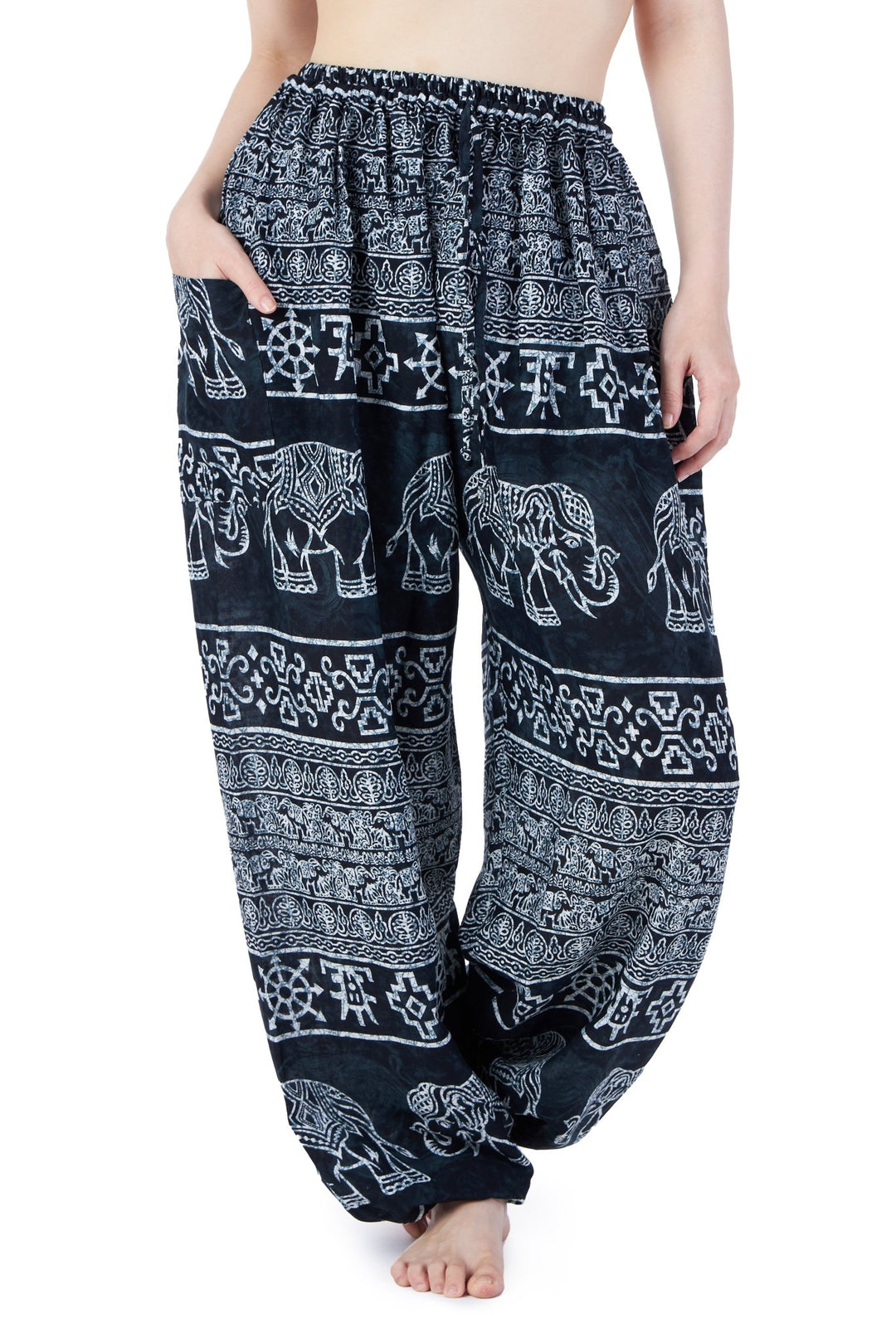 Big Elephant Harem Pants with Drawstring - Lannaclothesdesign Shop