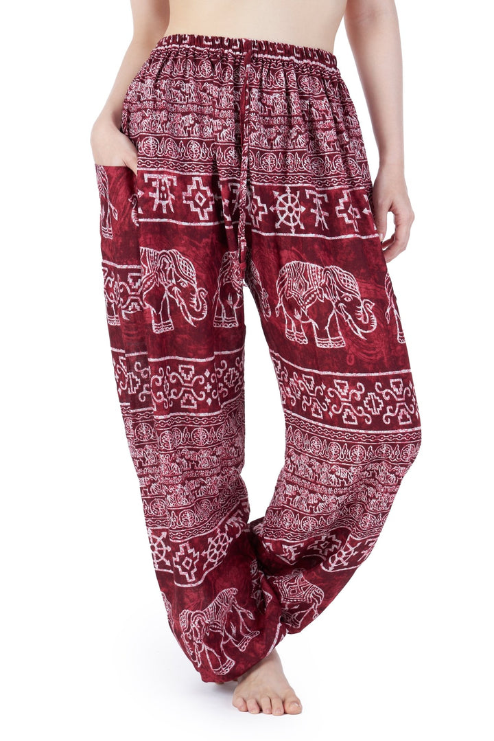 Big Elephant Harem Pants with Drawstring - Lannaclothesdesign Shop