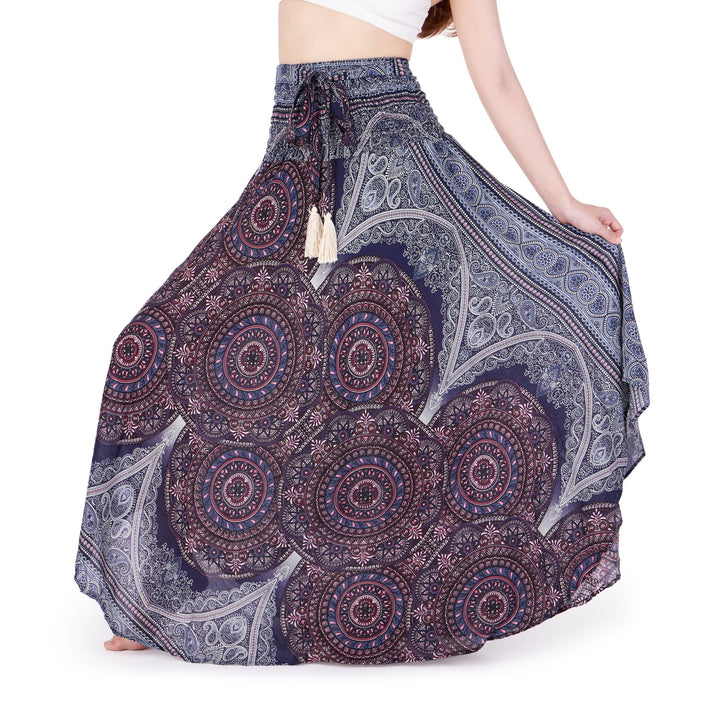 Mono Mandala Long Boho Skirts - Lannaclothesdesign Shop