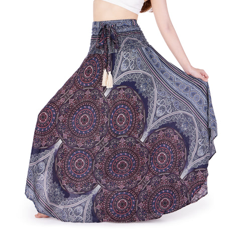 Mono Mandala Long Boho Skirts