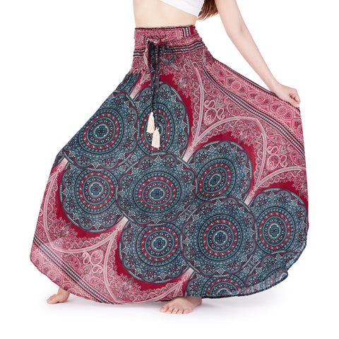 Mono Mandala Long Boho Skirts