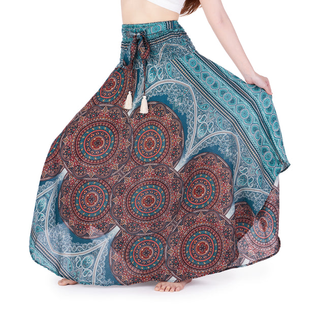 Mono Mandala Long Boho Skirts