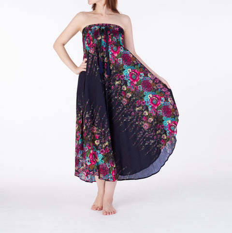 HIPPIE FLOWER LONG MAXI SKIRT