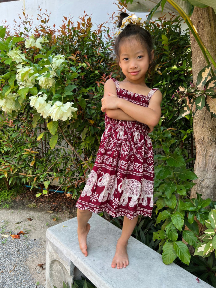 Chain Elephant Kids Summer Dress - Lannaclothesdesign Shop