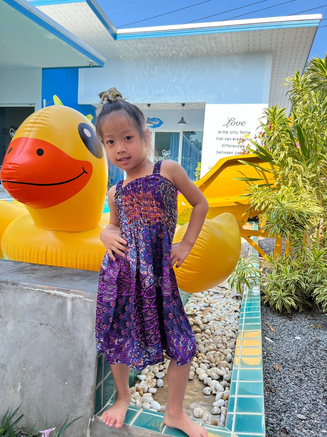 Colorful Peacock Kids Summer Dress - Lannaclothesdesign Shop