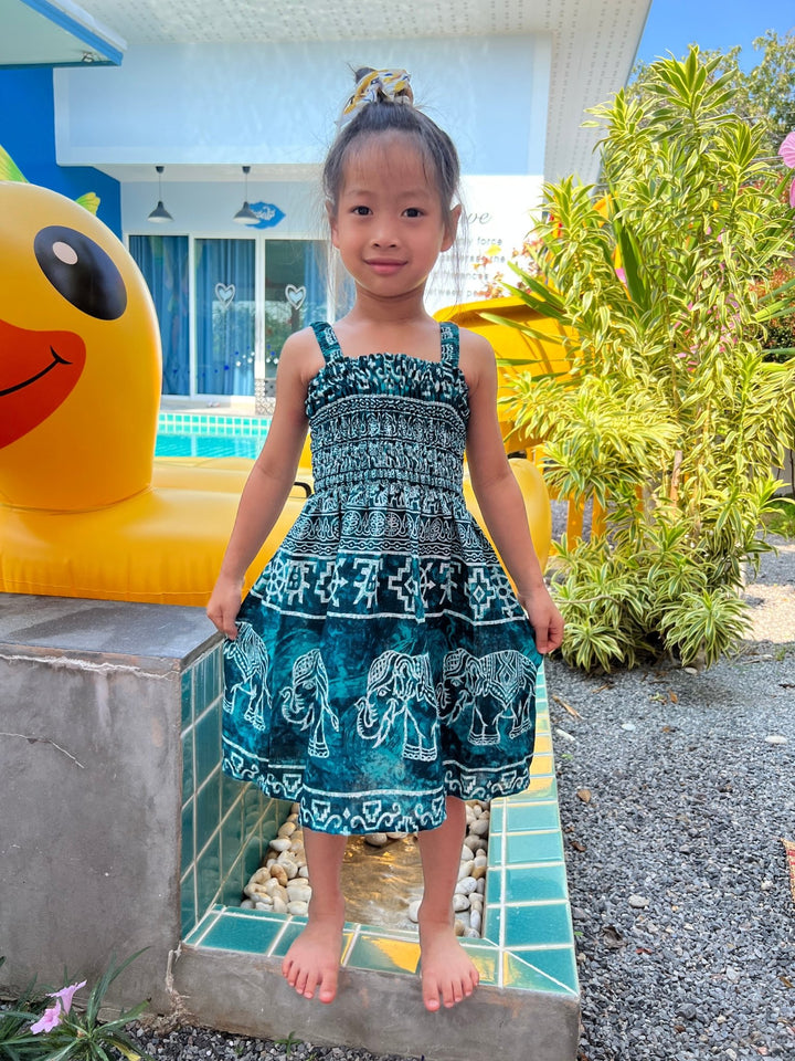 Big Elephant Kids Summer Dress - Lannaclothesdesign Shop