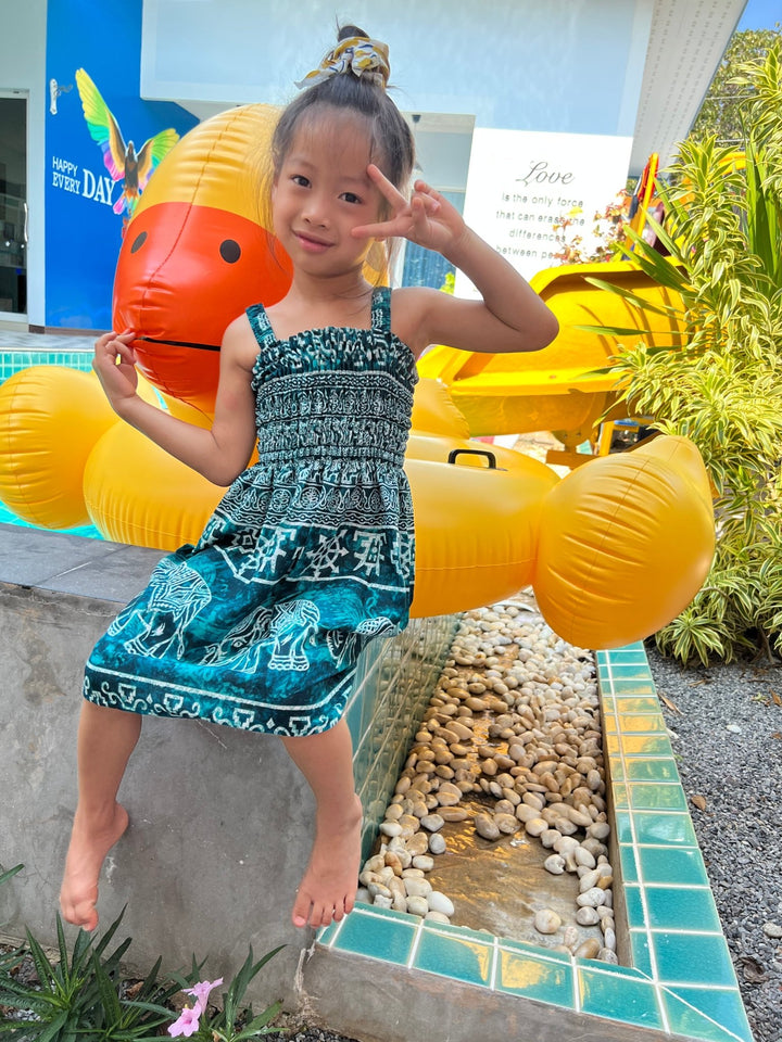 Big Elephant Kids Summer Dress - Lannaclothesdesign Shop