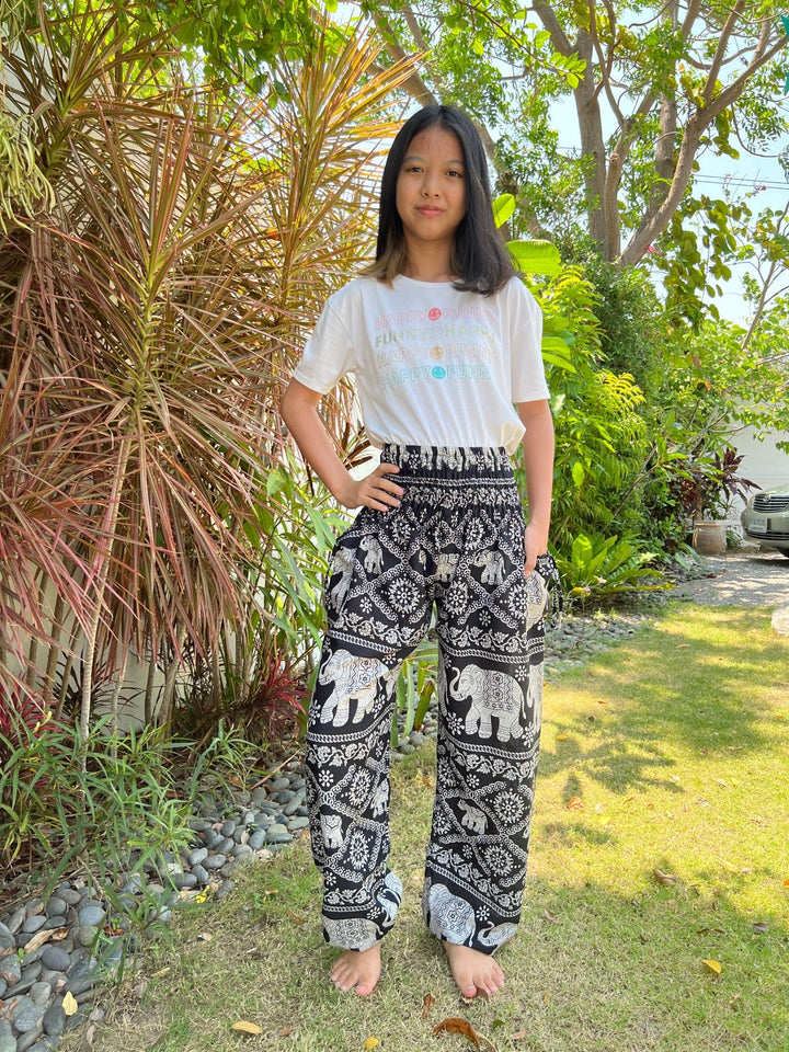 Chain elephant Kids Boho Harem Pants - Lannaclothesdesign Shop