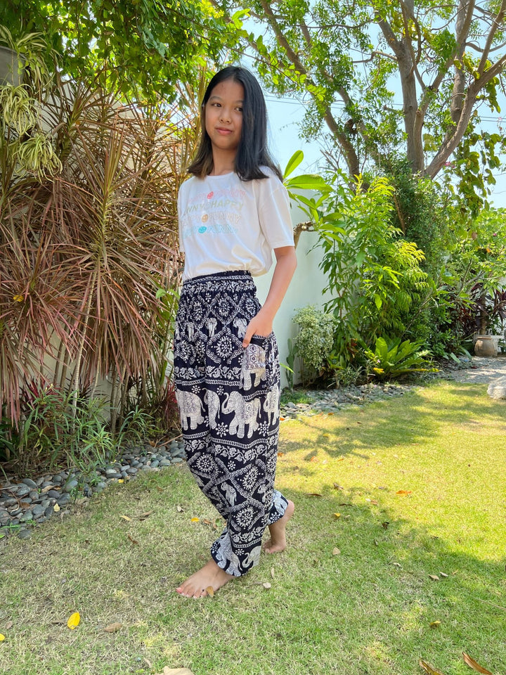 Chain elephant Kids Boho Harem Pants - Lannaclothesdesign Shop