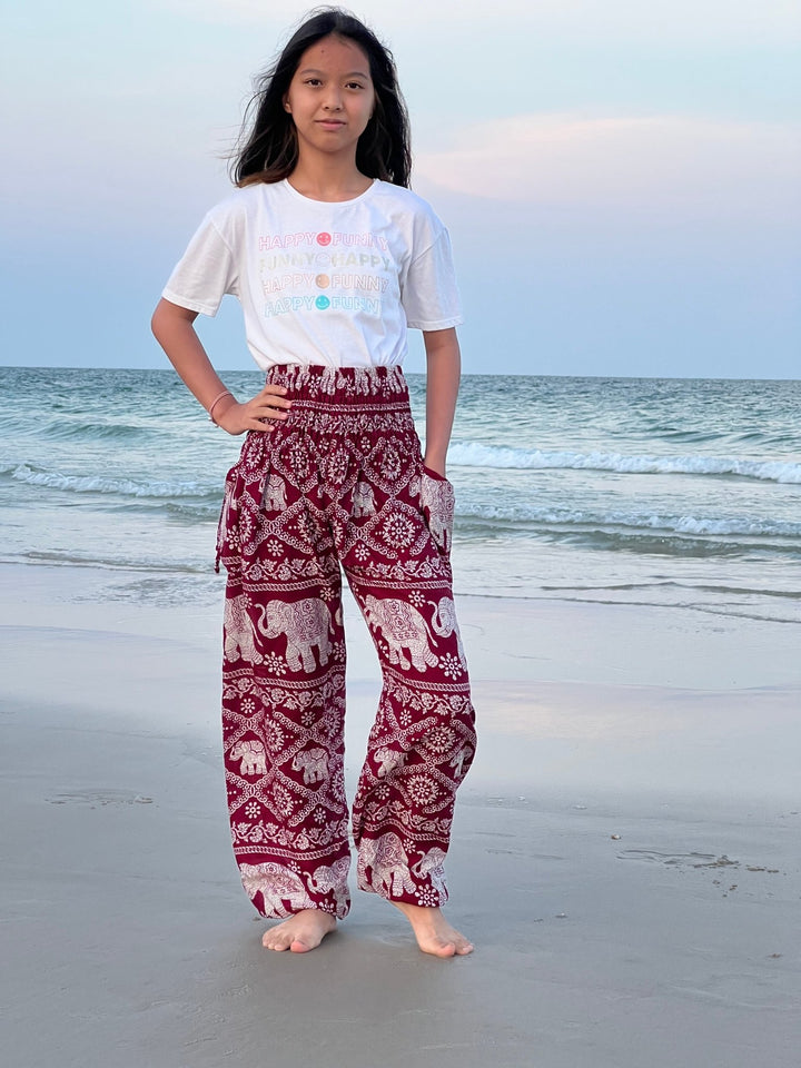 Chain elephant Kids Boho Harem Pants - Lannaclothesdesign Shop