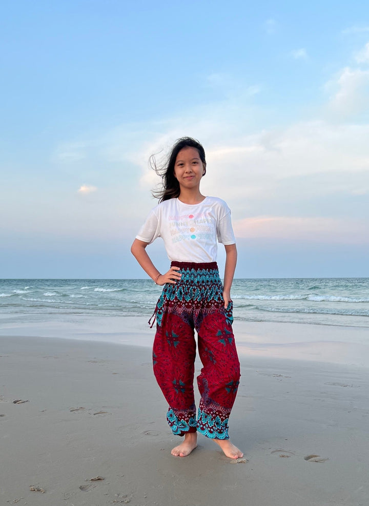 Flower Mandala Kids Boho Harem Pants - Lannaclothesdesign Shop