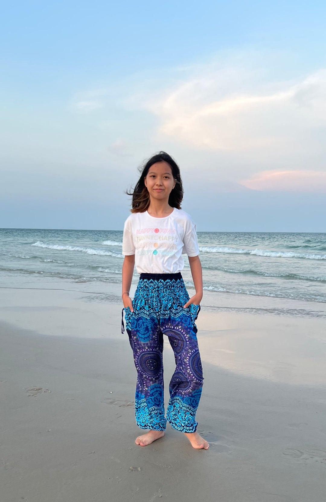 Rose Circle Kids Boho Harem Pants - Lannaclothesdesign Shop