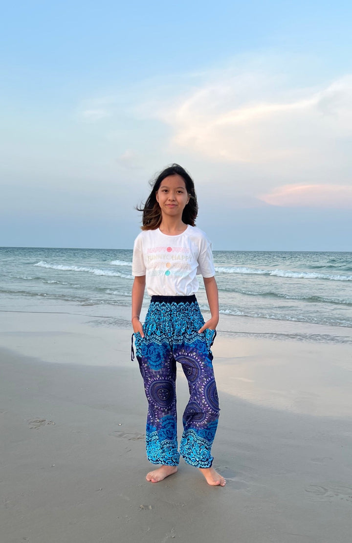 Rose Circle Kids Boho Harem Pants - Lannaclothesdesign Shop