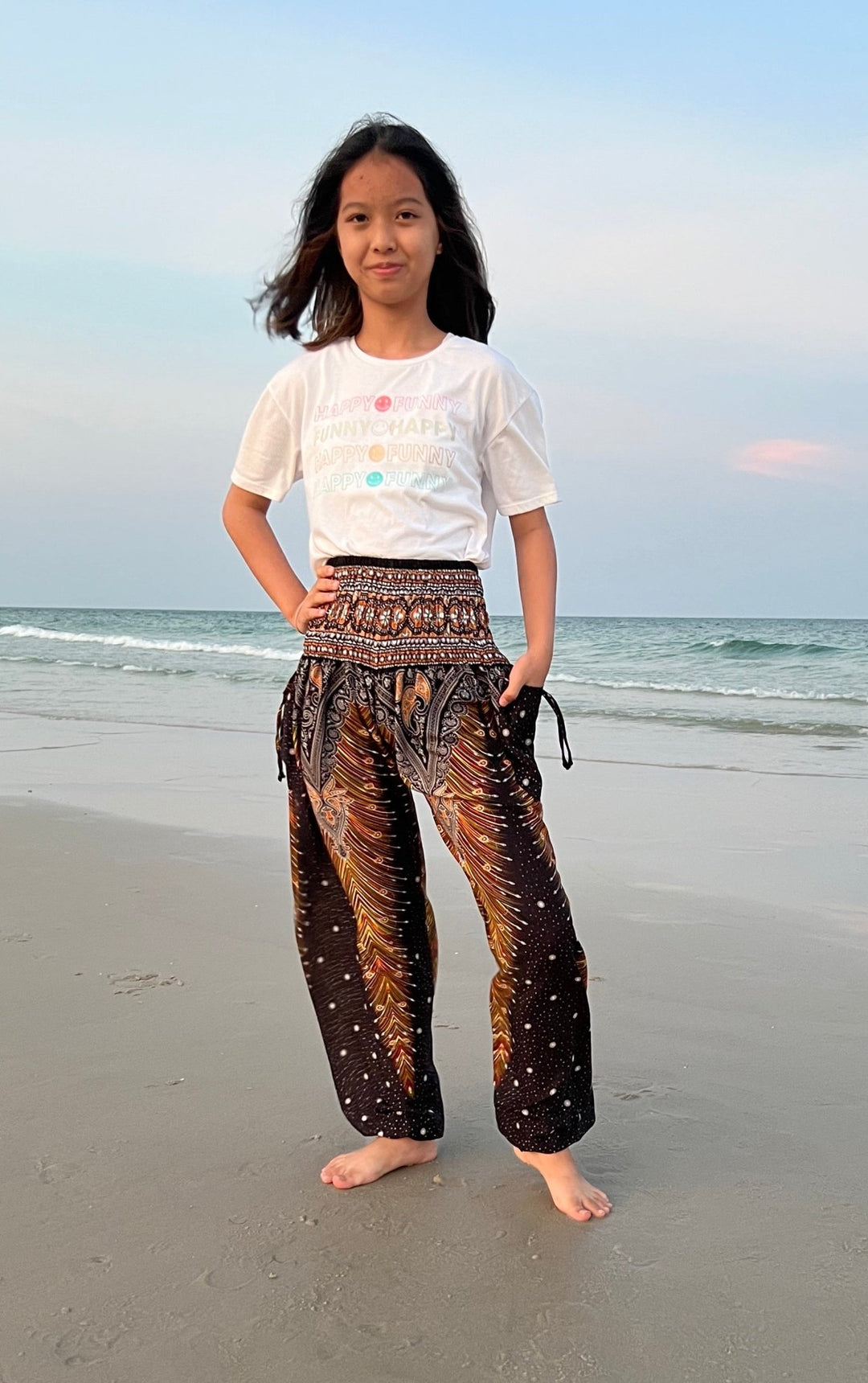 Peacock Kids Boho Harem Pants - Lannaclothesdesign Shop