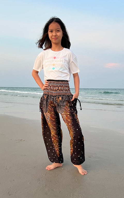 Peacock Kids Boho Harem Pants