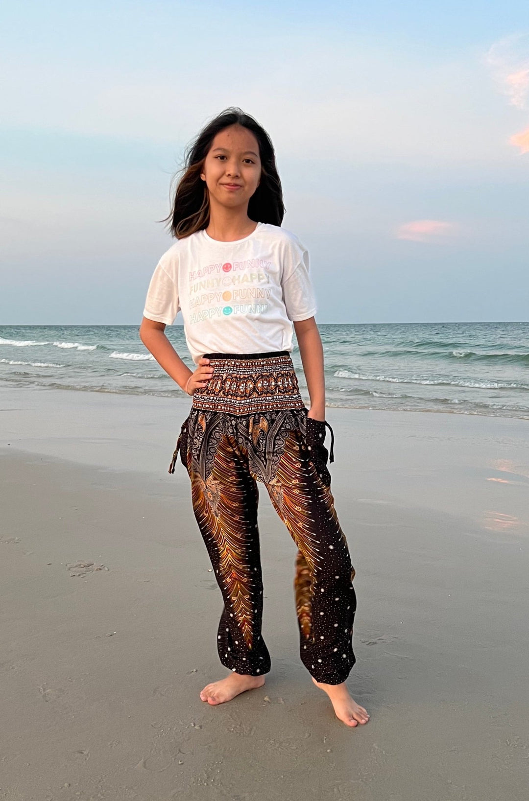 Peacock Kids Boho Harem Pants - Lannaclothesdesign Shop