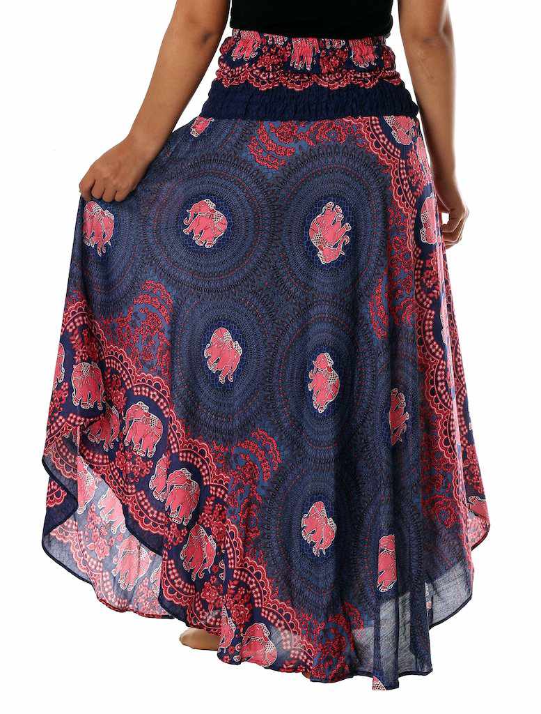 WOMEN DARK BLUE MAXI SKIRT - Lannaclothesdesign Shop