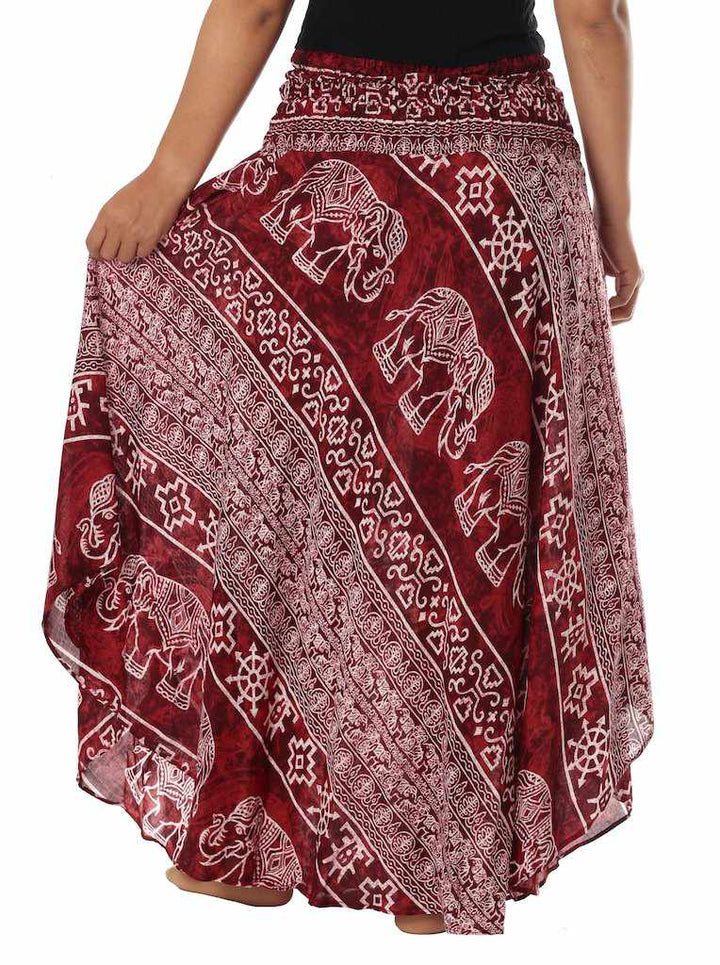 BURGUNDY GYPSY ELEPHANT SKIRT - Lannaclothesdesign Shop