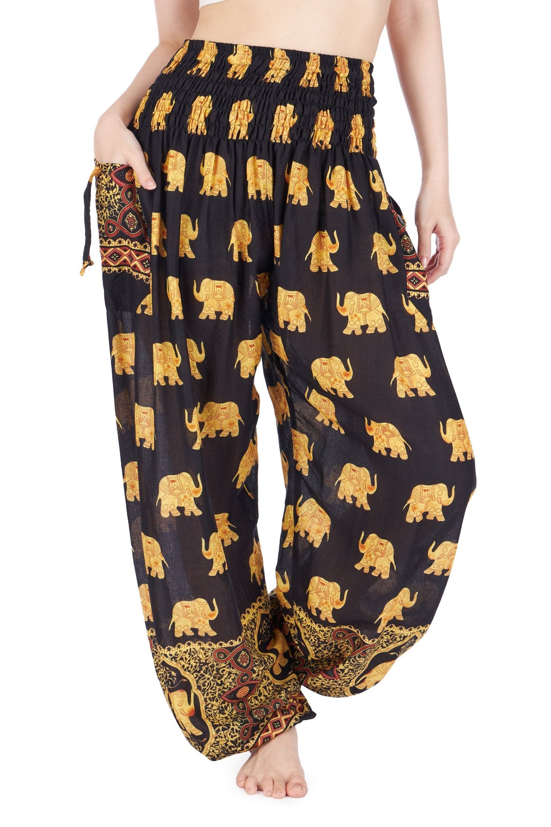 Elephant Big Gold Harem Pants - Lannaclothesdesign Shop