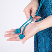 Long Summer Dress with Crochet Top - Teal
