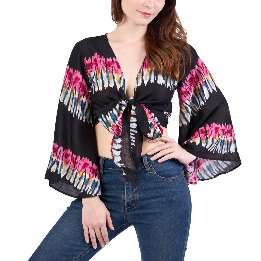 Long Sleeve Boho Top - Casual Shirt - Black - Lannaclothesdesign Shop