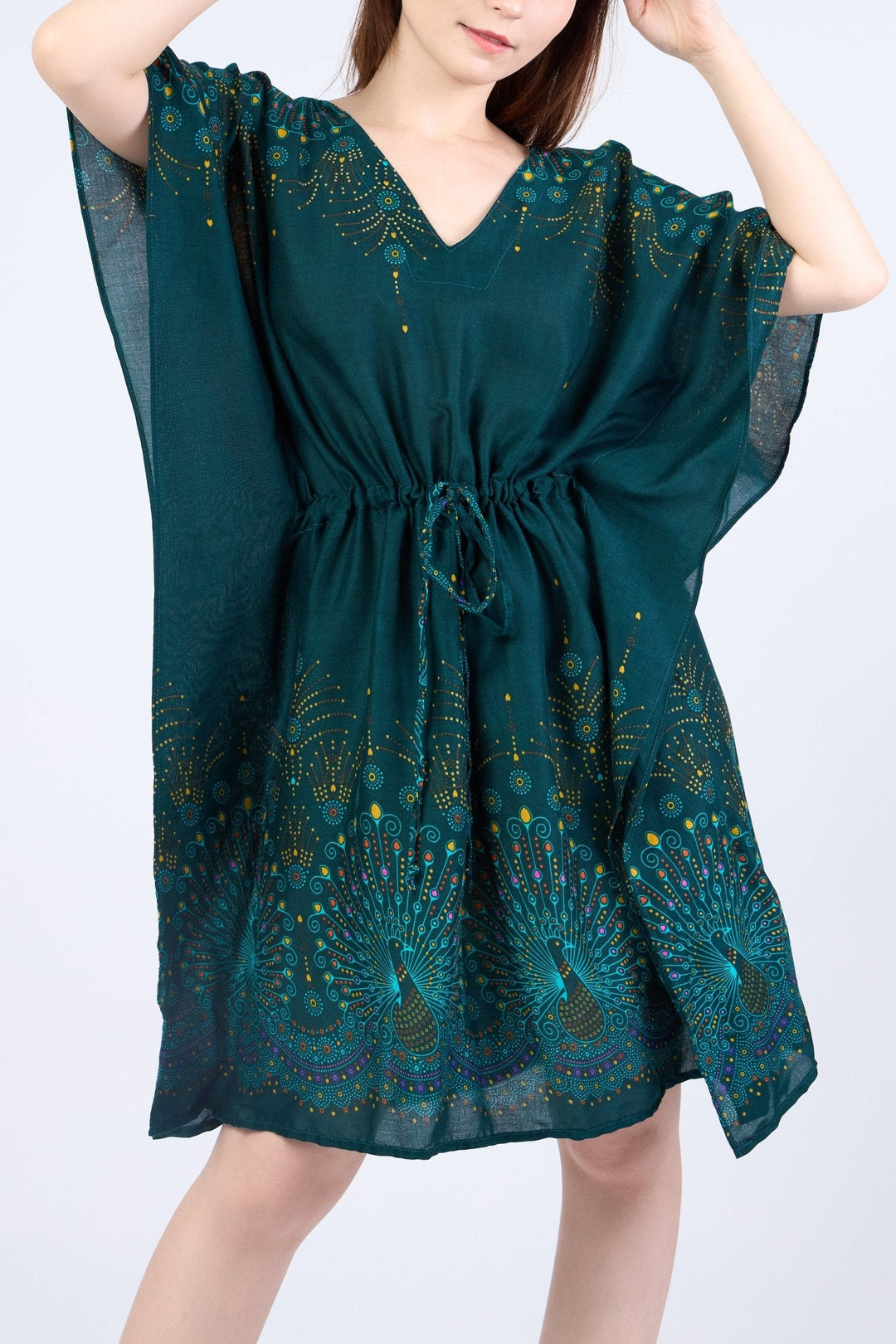 Rayon Boho Tops for Women One Size - Kimono - Green - Lannaclothesdesign Shop