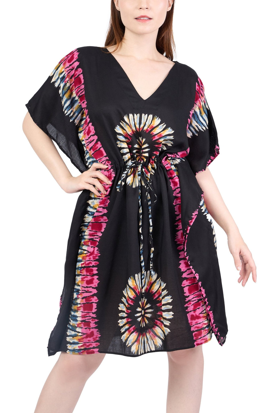 Rayon Boho Tops for Women One Size - Kimono - Black - Lannaclothesdesign Shop