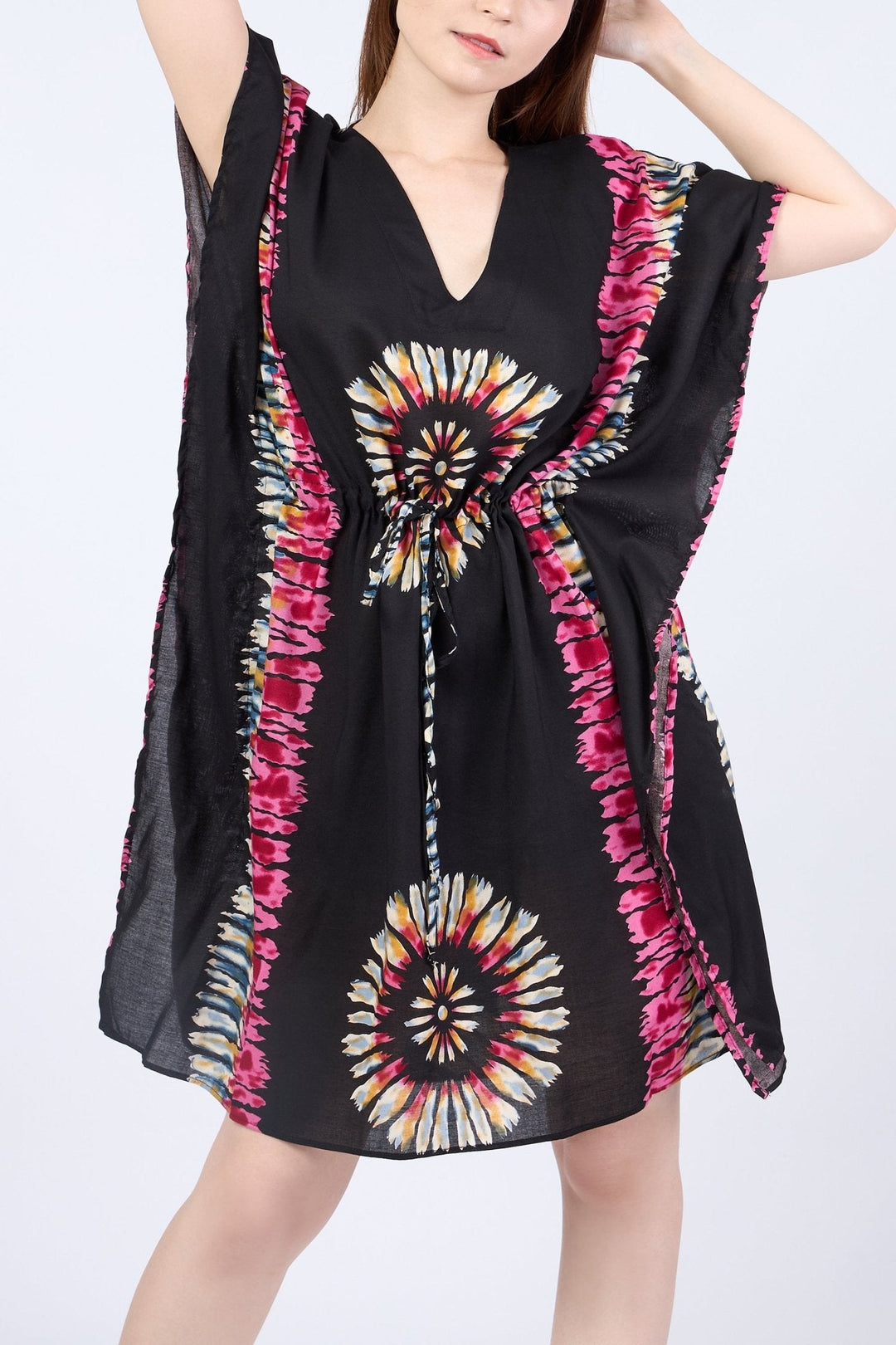 Rayon Boho Tops for Women One Size - Kimono - Black - Lannaclothesdesign Shop