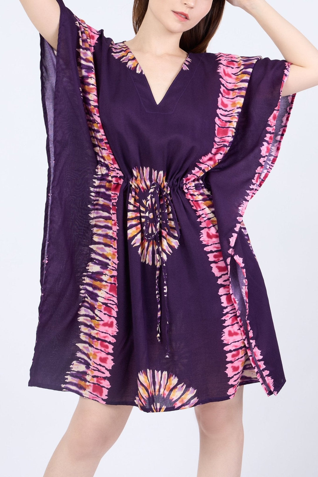 Rayon Boho Tops for Women One Size - Kimono - Purple - Lannaclothesdesign Shop