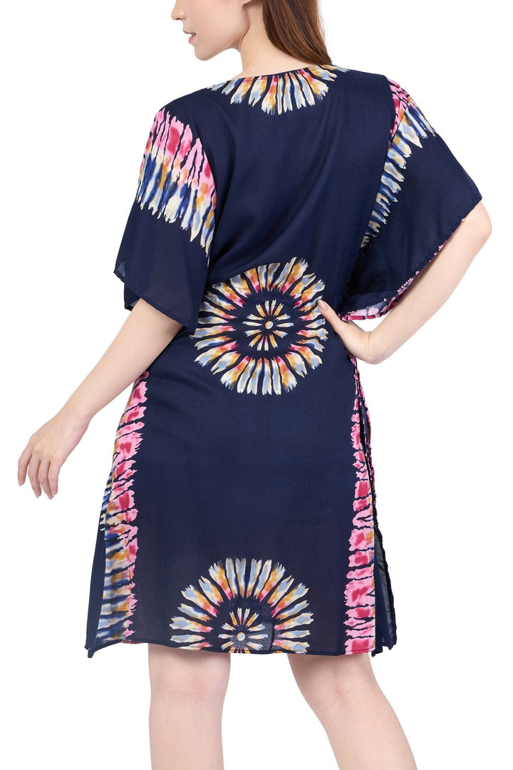 Rayon Boho Tops for Women One Size - Kimono - Dark Blue - Lannaclothesdesign Shop
