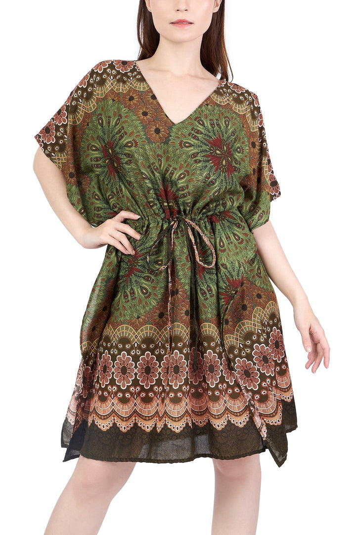 Rayon Boho Tops for Women One Size - Kimono - Green - Lannaclothesdesign Shop