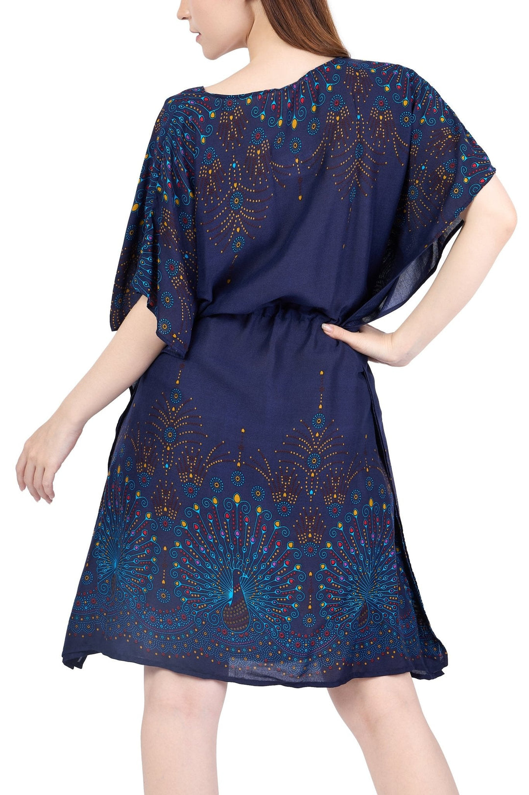 Rayon Boho Tops for Women One Size - Kimono - Dark Blue - Lannaclothesdesign Shop