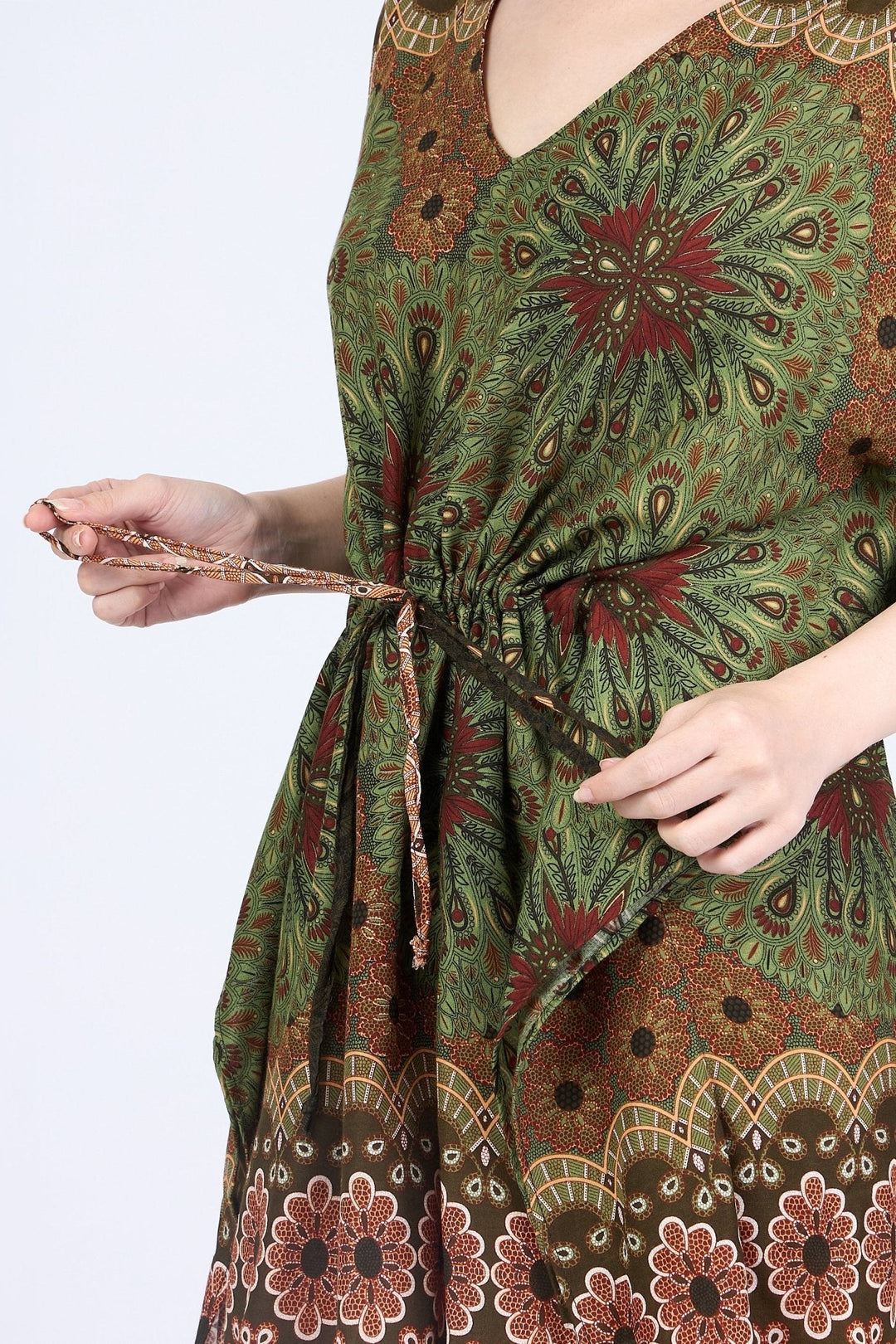Rayon Boho Tops for Women One Size - Kimono - Green - Lannaclothesdesign Shop