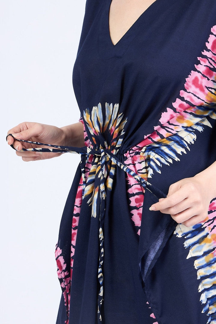 Rayon Boho Tops for Women One Size - Kimono - Dark Blue - Lannaclothesdesign Shop