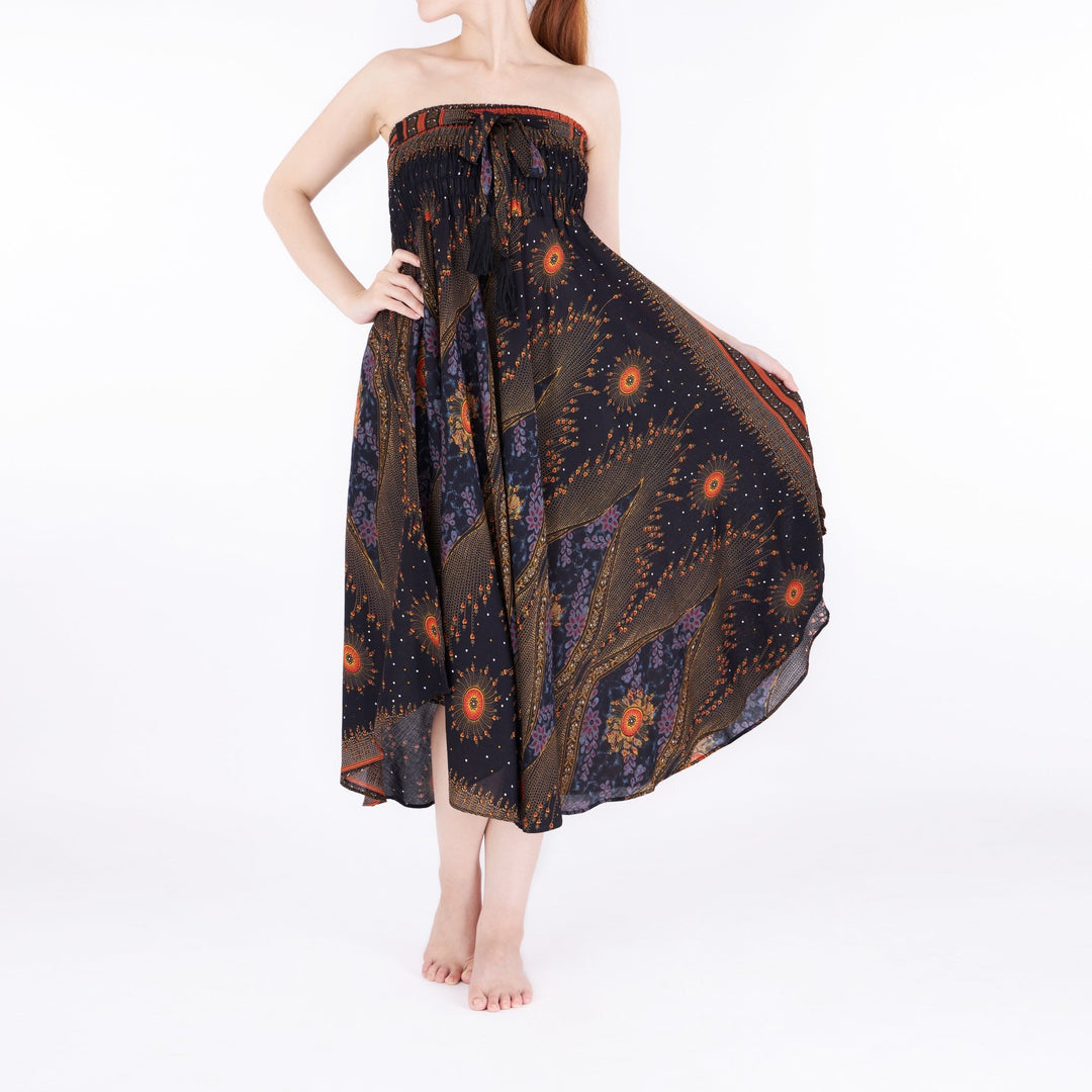 BLACK BOHEMIAN LONG HIPPIE SKIRT - Lannaclothesdesign Shop