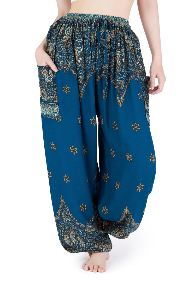 Peacock Flower Harem Pants - Lannaclothesdesign Shop