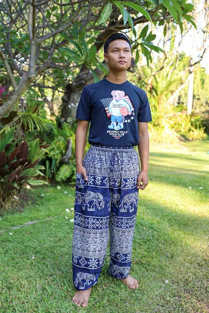 Elephant Printed HIPPIE PANTS MEN - Lannaclothesdesign Shop