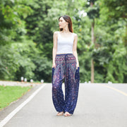 Drawstring Peacock Harem Pants