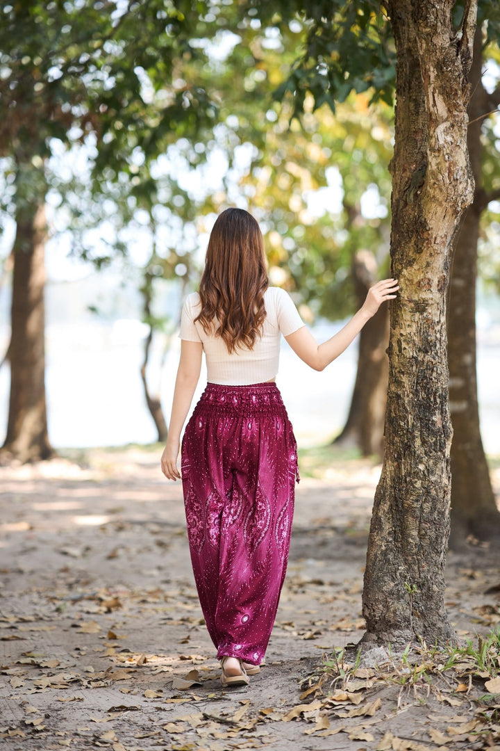 Bright Flower Eye Harem Pants - Lannaclothesdesign Shop