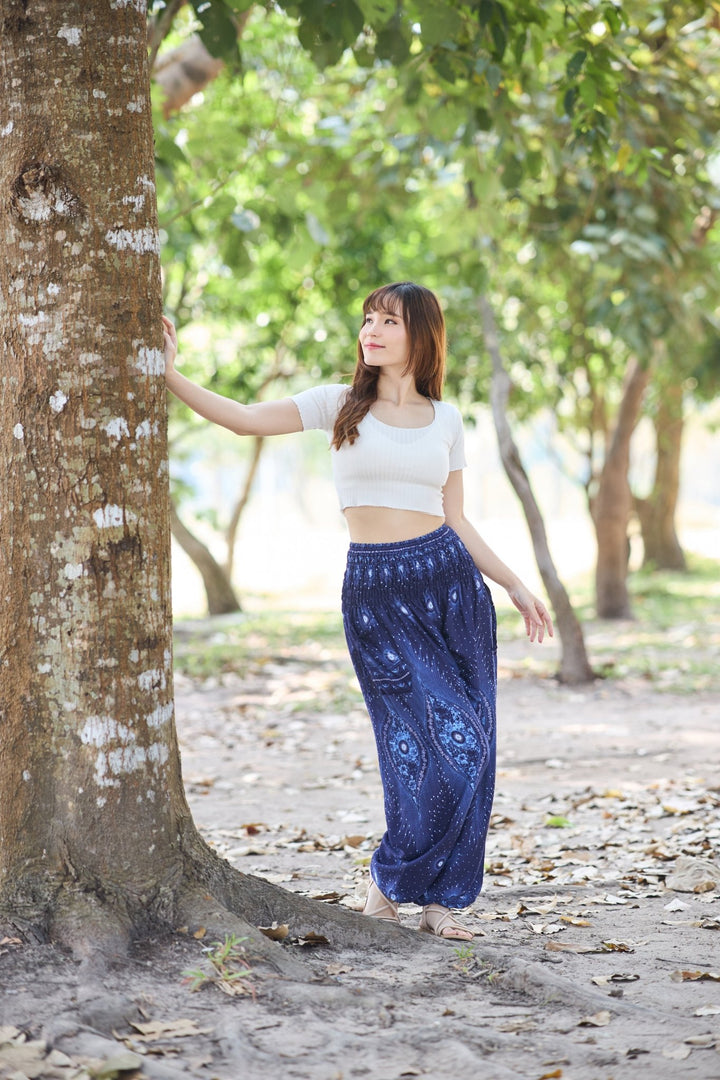 Bright Flower Eye Harem Pants - Lannaclothesdesign Shop