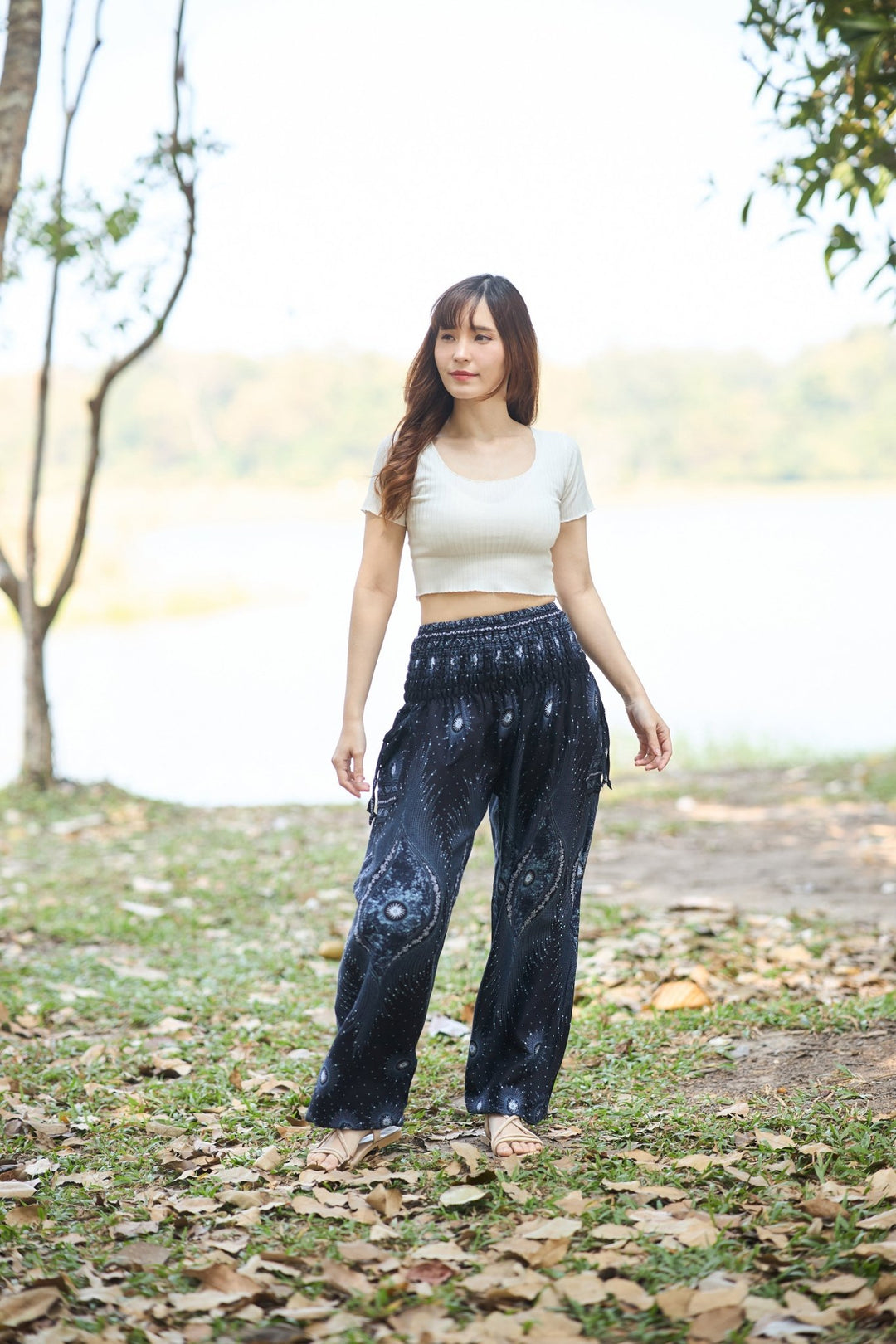 Bright Flower Eye Harem Pants - Lannaclothesdesign Shop