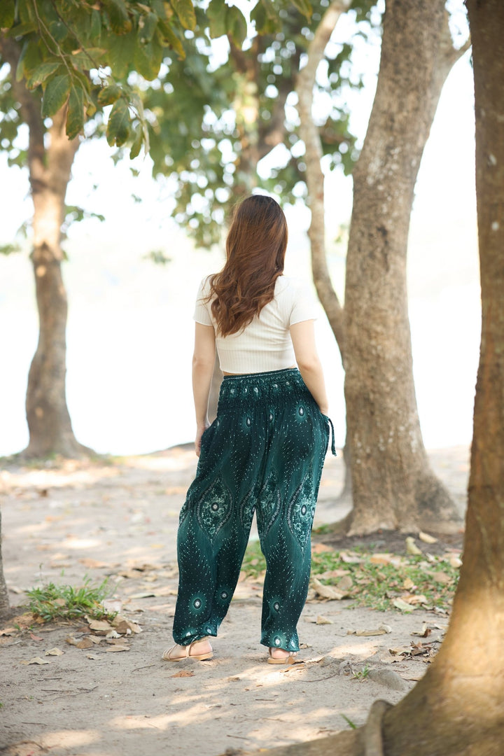 Bright Flower Eye Harem Pants - Lannaclothesdesign Shop